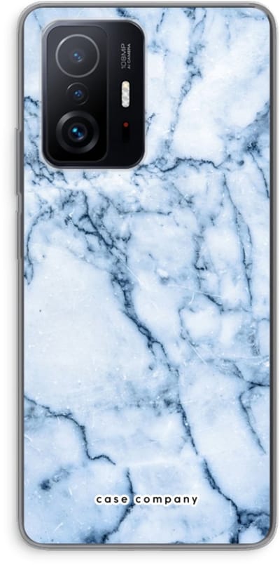 Case Company® - Hoesje geschikt voor Xiaomi 11T Pro hoesje - Blauw marmer - Soft Cover Telefoonhoesje - Bescherming aan alle Kanten en Schermrand
