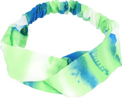Haarsoires Haarband Twist 5cm – Tie-Dye Print – Blauw Groen - Zachte Knoop Hoofdband - Haaraccessoire voor Dames & Meisjes