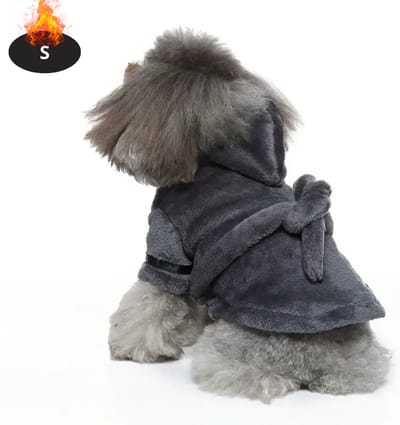 Livano Hondenbadjas - Hondenhanddoek - Voor Honden - Hondenkleding - Hondentrui - Hoodie - Hondenshirt - Grijs - S