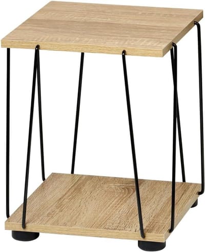 Bijzettafel - Kleine tafel - Opbergen en decoreren - FSC-gecertificeerd hout - 38.5 cm hoog - Houtkleur