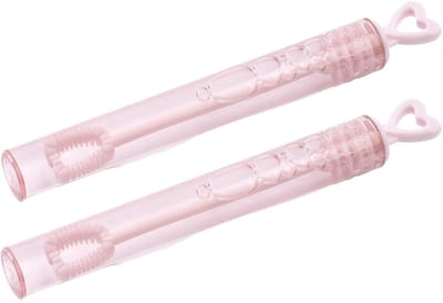 Partydeco Bellenblaas voor Bruiloft/trouwerij party - 96x stuks - uitdeel flesjes - roze met hartje