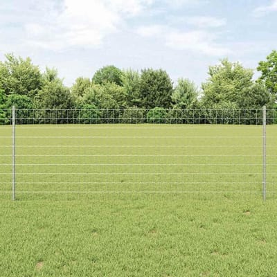 Gaashek set - Omheining met palen - Tuin afzetten - Weerbestendig staal - 15 x 15 m - Zilver