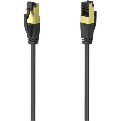 Hama 00200693 RJ45 Netwerkkabel, patchkabel CAT 8 S/FTP 3 m Zwart Vergulde steekcontacten 1 stuk(s)