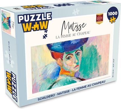 Puzzel Schilderij - Matisse - La femme au chapeau - Legpuzzel - Puzzel 1000 stukjes volwassenen