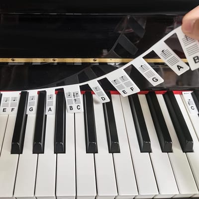 Herbruikbare Piano Noten Labels voor 88 Toetsen - Siliconen Leerhulpmiddel zonder Plakken