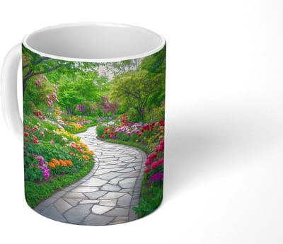 Mok - Koffiemok - Park - Bloemen - Tuin - Mokken - 350 ML - Beker - Koffiemokken - Theemok