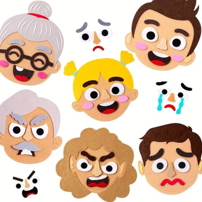 Sociaal-Emotionele Spelletjes voor Kinderen & Peuters Familie Gevoelens Bordspellen Autisme Sensorisch Speelgoed Voorschoolse Educatief Speelgoed voor Jongens Meisjes beige