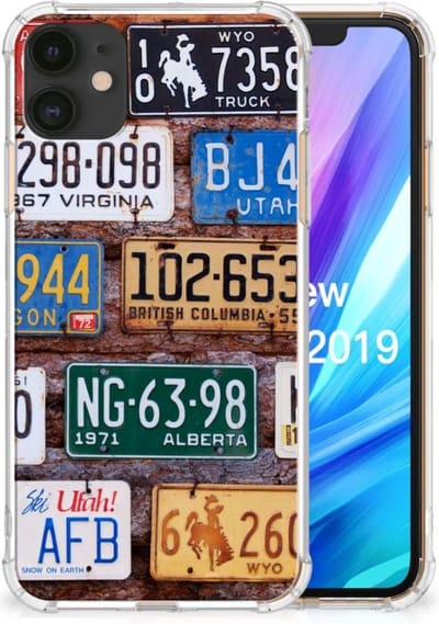 Apple iPhone 11 Anti-shock Hoesje met foto Kentekenplaten