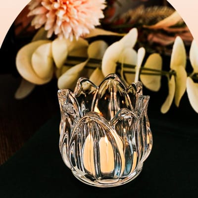 Décor Premium Haute Qualité Verre Tulipe Vintage Porte-bougie Mariage Romantique Ornement de Bougie de Table Transparent Bijoux pour la Maison Accessoires Cadeaux Artisanaux Maison transparent