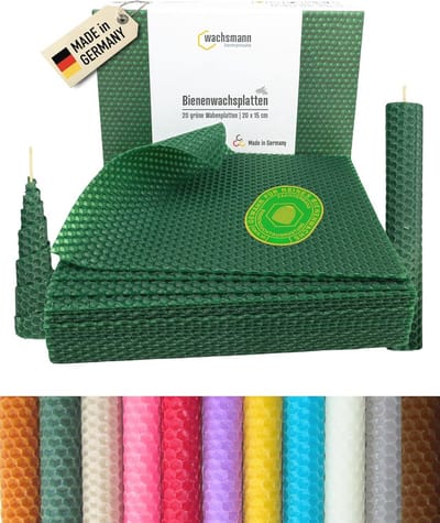 Bijenwasplaten voor het Maken van Kaarsen - 20 Stuks 20 x 15 cm - Creatief Knutselen in Kleurrijke Varianten
