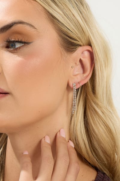 Yours Goudkleurige 3Pack Diamante Kwastjesoorbellensize One Size