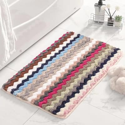 Kleur Golvend Flock Vloermat Huis Woonkamer Slaapkamer Vierkant Tapijt Badkamer Toilet Absorberend Antislip Voetmat 40*60