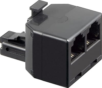 RJ11 (m) - 2x RJ11 (v) telefoon splitter / zwart