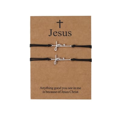 VANDAAG VERZONDEN - Armband - Set 2 stuks - Kruis - Roestvrijstaal - Christelijk - Verstelbaar - Jesus Jezus