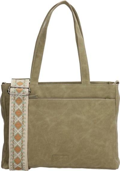 Beagles Malaga Hand & Schoudertas Shopper met Trendy Schouderband - Tote Bag - Dames Tas - Lichtgroen