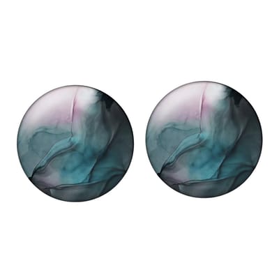 Clip oorbellen blauw Texel 2 cm- roze- geen gaatje- Charme Bijoux