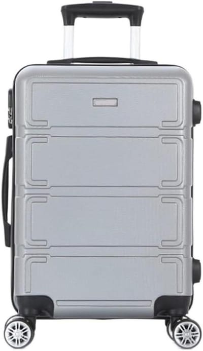 Reis Koffer Set - Bagage Trolley - Zakenreizen Vakanties - Krasbestendig Hardcase - 61 cm - Zilver