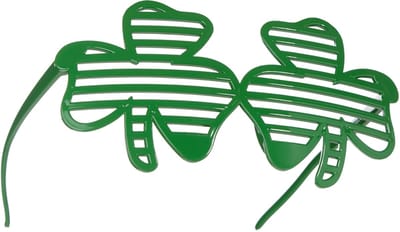dressforfun - St. Patrick’s Day Pretbril klaverbladeren met strepen - verkleedkleding kostuum halloween verkleden feestkleding carnavalskleding carnaval feestkledij partykleding - 302554