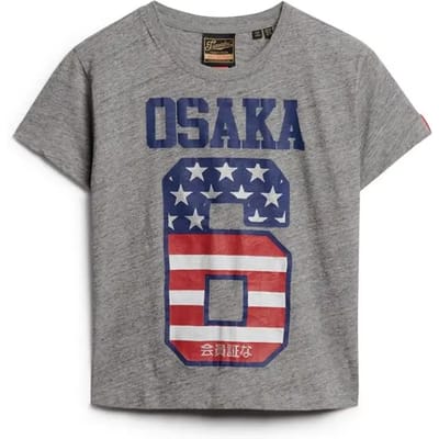Superdry - Osaka 6 90s T-shirt met vlag - Dames - T-shirts