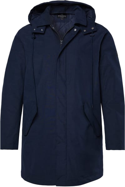 Boston Park - Heren - Parka capuchon tweerichtingsrits doorgestikte voering - Navy blauw - Maat 52+