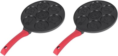 Pannenkoekenpan - Mini Crepe Maker - Ontbijt Maken - 7 Dieren Vormen - 43 cm - Zwart