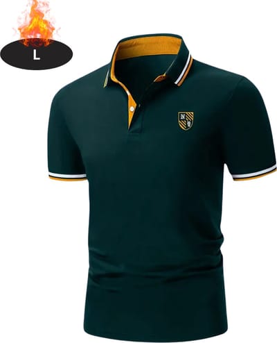 Livano Poloshirt Heren - T-Shirt Heren - Shirt - Overhemd - Polo Shirt - Donkergroen - L