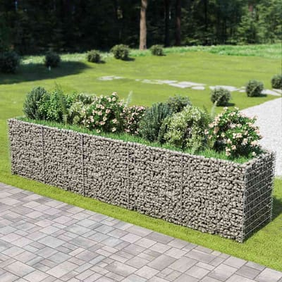 vidaXL - Gabion - plantenbak - verhoogd - 450x90x100 - cm - gegalvaniseerd - staal
