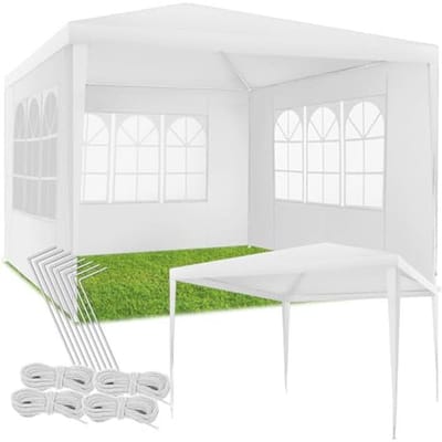 Pop-up Partytent 3x3 m - Waterdicht Tuinpaviljoen met Verwijderbare Zijpanelen - Weerbestendig en Eenvoudig op te zetten