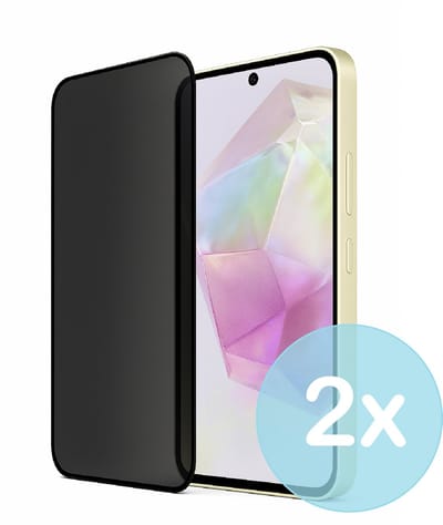 Privacy Screenprotector Geschikt voor Samsung Galaxy A35 – Anti-Gluren – Krasbestendig Gehard Glas 9H – Volledige Dekking – 2-Pack – FuturiQ