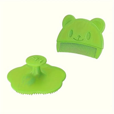 2 Stuks Deluxe Zachte Borstel Badkamerset - Zachte Ontwarringsborstels voor Alle Haartypes - Hoofdmassage & Diepe Reiniging - Comfortabele Haarverzorging, Antiklit Design - Groen