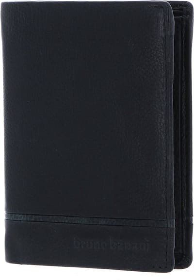 bruno banani Leren Portemonnee Frankfurt Wallet With Flap Black Zwart