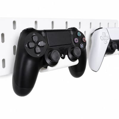 Controller Houder Geschikt voor IKEA SKÅDIS Pegboard en PlayStation 4 DualShock 4 – Set van 2 – Wit