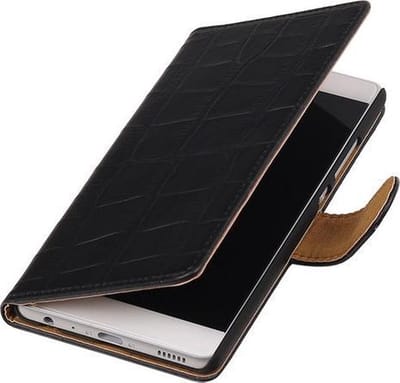 Zwart Krokodil booktype cover hoesje voor LG K4 (2016) K120E