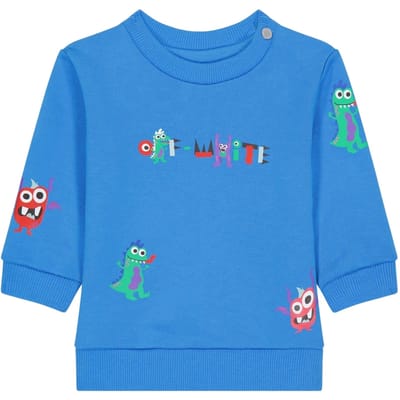 Off White Baby-trui van katoenmix, normale pasvorm (Blauw)