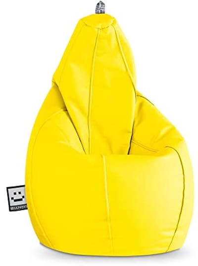 Gele XL Zitzak Stoel - Zacht en Comfortabel, Kunstleer/Skai