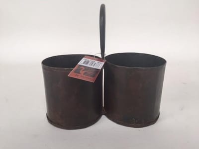 Opbergbakjes - Oud IJzer - Roestbruin - 21 x 21 cm