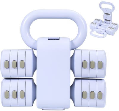Verstelbare Kettlebellset, Halterset met Vrije Gewichten voor Dames 2-5kg Verstelbare Gewichten Kettlebell (2-in-1) voor Dames, Lila kleur