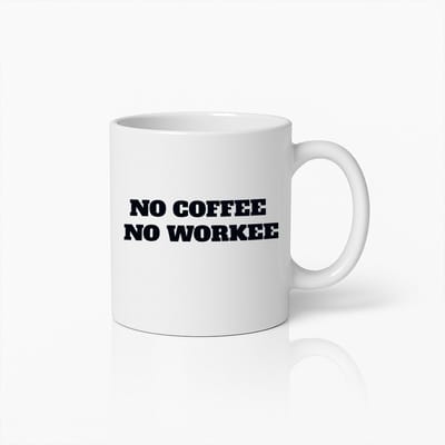 No Coffee No Workee Grappige Koffiemok – Ideaal Cadeau voor Koffieliefhebbers