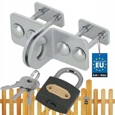 Garagedeurslot met beugel en 3 sleutels - 30 mm zilver
