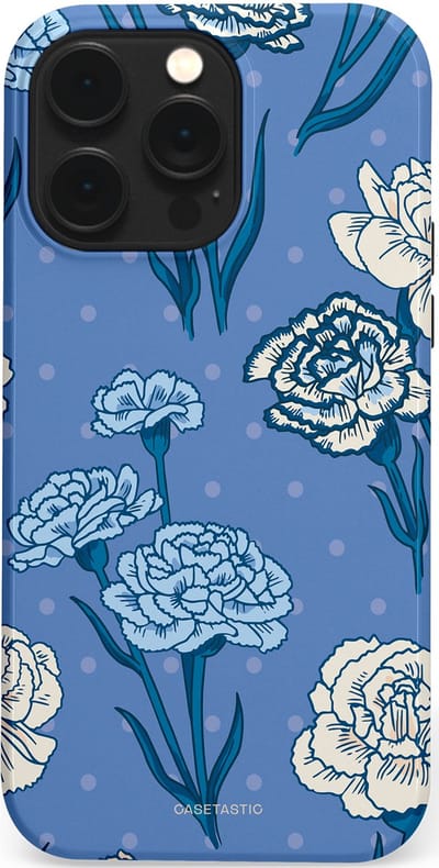 Casetastic hoesje geschikt voor Apple iPhone 14 Pro Max - MagSafe - Dubbellaagse bescherming - Anjer melange - Fashion Case - Lavendel Petrol Zilver