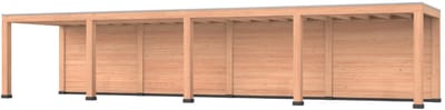 Douglas overkapping, 1200 x 300, met achterwand, Westwood Modern Plus