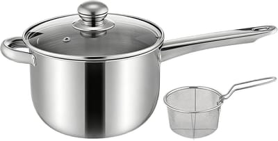 Kleine Frituurpan - Compacte Friteuse - Snacks Bereiden - Oliebesparend Kooksysteem - 25 Liter - Zilver