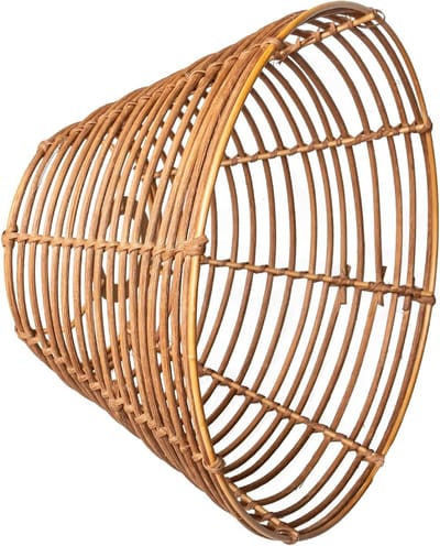 Boho Rieten Lampenkap voor Tafel-, Hang- en Vloerlampen - Stijlvolle Verlichting in Koffiebruin