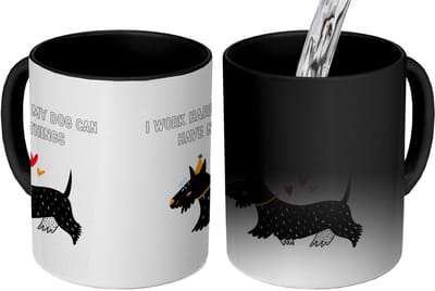 Magische Mok - Foto op Warmte Mokken - Koffiemok - Quotes - Spreuken - I work hard so my dog can have nice things - Hond - Magic Mok - Beker - 350 ML - Theemok - Mok met tekst