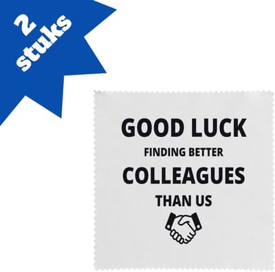 Akyol - good luck finding better colleagues than us brillendoekjes - Collega - cadeau collega - cadeau - bedankt cadeau collega - 17,8 bij 17,8 cm - 2 stuks