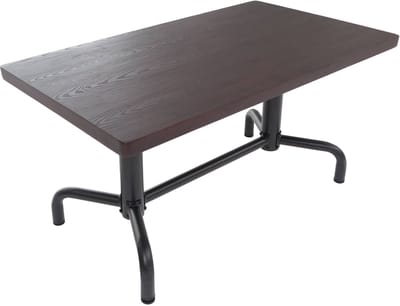 Eettafel MCW-P31, tafel eettafel, industrieel hout 140x80cm ~ donker, zwart onderstel