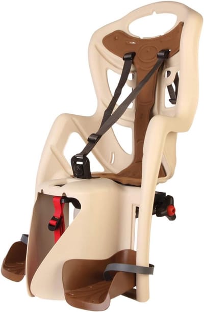 Kinder Fietsstoel - Achterzitje Baby - Veilig Vervoer - Universele Montage - Tot 22kg - Beige