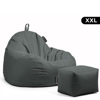 Casacomfy Pear XXL - Complete Grote Zitzak met Voetenbankje - Waterafstotend - Antraciet