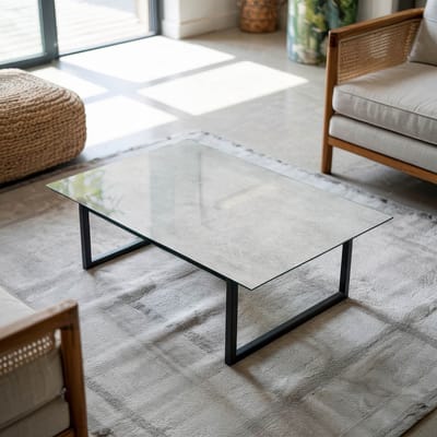 Coloray Tafelblad - Salontafel Blad - 80x60 cm - Grijs - Rechthoek Glazen Tafelblad - Glazen Blad - Tafelblad Van Gehard Glas - Tuintafelblad - Tafelblad Buiten woonkamerdecoratie