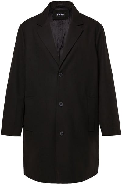 Men Plus - Heren - Functionele jas wollen look waterafstotend - Zwart - Maat 3XL